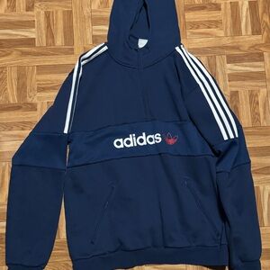 Adidas Dark Blue Zip-Up Hoodie